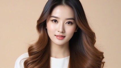 Naklejka premium Beautiful Fashion Model with Flawless Skin and Sensual Lips