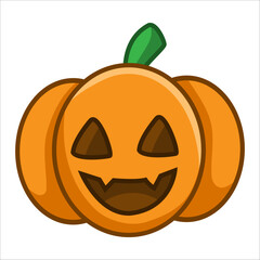 Cute halloween pumpkin isolated on white background