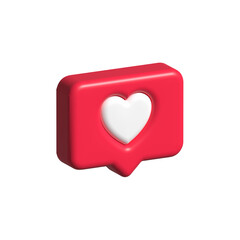 3d love icon social media 