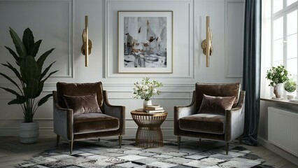 modern living room with fireplace