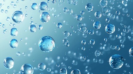 Moisture beads on a slick surface, showcasing a lifelike depiction of dew-like droplets from a translucent cosmetic gel or serum on a bathroom wall.
