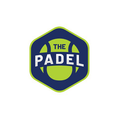 THE PADEL logo design in light and dark green with padel ball