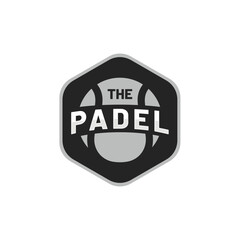 THE PADEL logo design in light and dark grey with ball
