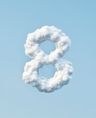 Fototapeta premium Ethereal Cloud Formation in the Shape of the Number Eight Against a Serene Sky