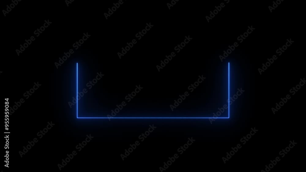 Poster glowing neon light rectangle frame loading icon background in retro style, 4k video animation.