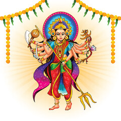 Beautiful classic happy durga puja festival greeting card background