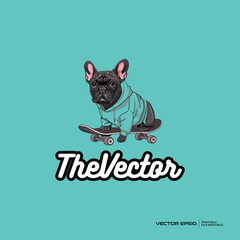 Skater dog logo, vector, mascot, character, cartoon, illustration, eps10