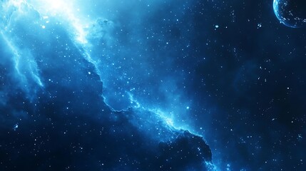 Obraz premium Abstract Blue Galaxy Background