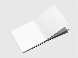 Opened Square Blank Book Mockup 3D Render