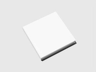 3D Rendering Hardcover White Square Blank Book Mockup