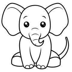 elephant line art vector vector file