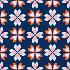 Colorful of Ikat pattern, Thai art design, Ikat Ornament style, Ikat Print. Abstract geometric seamless pattern background traditional ethic for clothing, fabric, textile, fashion.