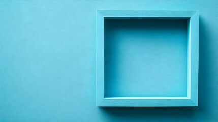 Blue Frame Mockup on Turquoise Background