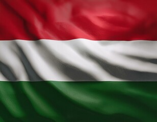 3d illustration of fluttering flag of Hungary texture