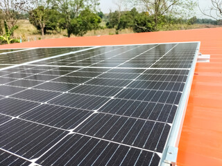 Installing solar panels on the roof to use as alternative energy for electricity use.