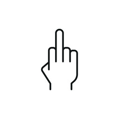 Middle Finger Gesture icon. Simple middle finger gesture icon for social media, app, and web design. Vector illustration.