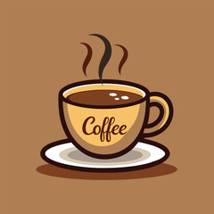 cup of steaming coffee on a saucer 01.eps