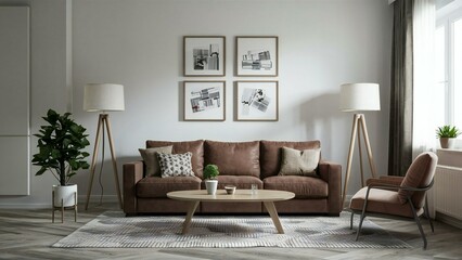 modern living room with sofa