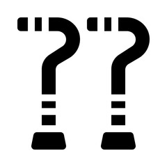 walking stick glyph icon