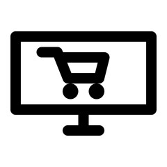 e-commerce, electronic, commerce, online, shop, information system outline icon