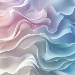 Fototapeta premium Abstract pastel colors 3d background. Dreamy three-dimensional background in soft abstract flow colors gradient surface, creating lines, waves and swirls. Wrinkle silicone sheet background