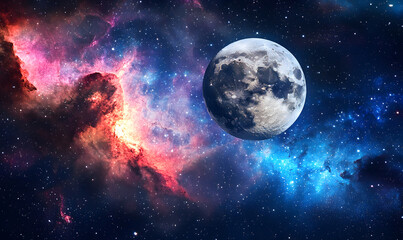 Obraz premium graphics of space, planets, and astronauts on a white background.