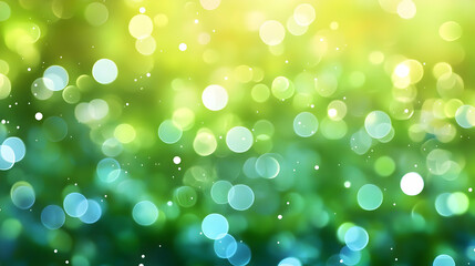 Fototapeta premium Abstract Green and Blue Bokeh Background with Sparkling Lights