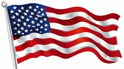 Fototapeta premium Waving American Flag with Stars and Stripes