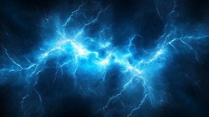 Abstract Blue Light Trails on Dark Background