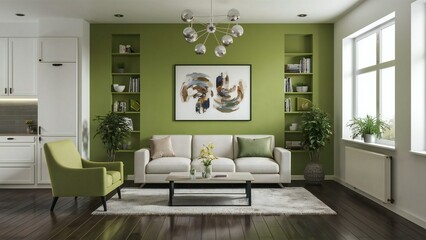 modern living room with fireplace