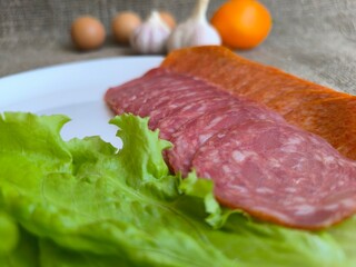 Dried sausage according to old recipes High-quality photo