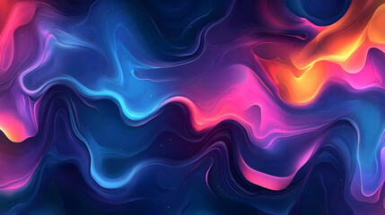 Fototapeta premium Abstract Colorful Swirls and Waves with Stars Background