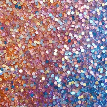 Multi colored faux sequin texture, false sequins background. Tiny round spangles, shiny dot confetti. Shimmering digital paper, luxary wallpaper, Christmas wripping, packaging 