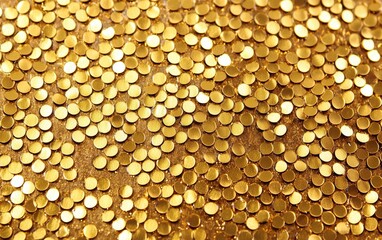 Gold faux sequin shine texture, false sequins background. Big round spangles, shiny dot confetti. shimmering digital paper, glamour wallpaper, christmas wripping, mobile phone, desktop wallpaper