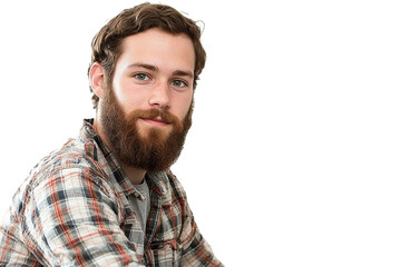 Obraz premium A male office worker with full depth of field, cut-out transparent or white background