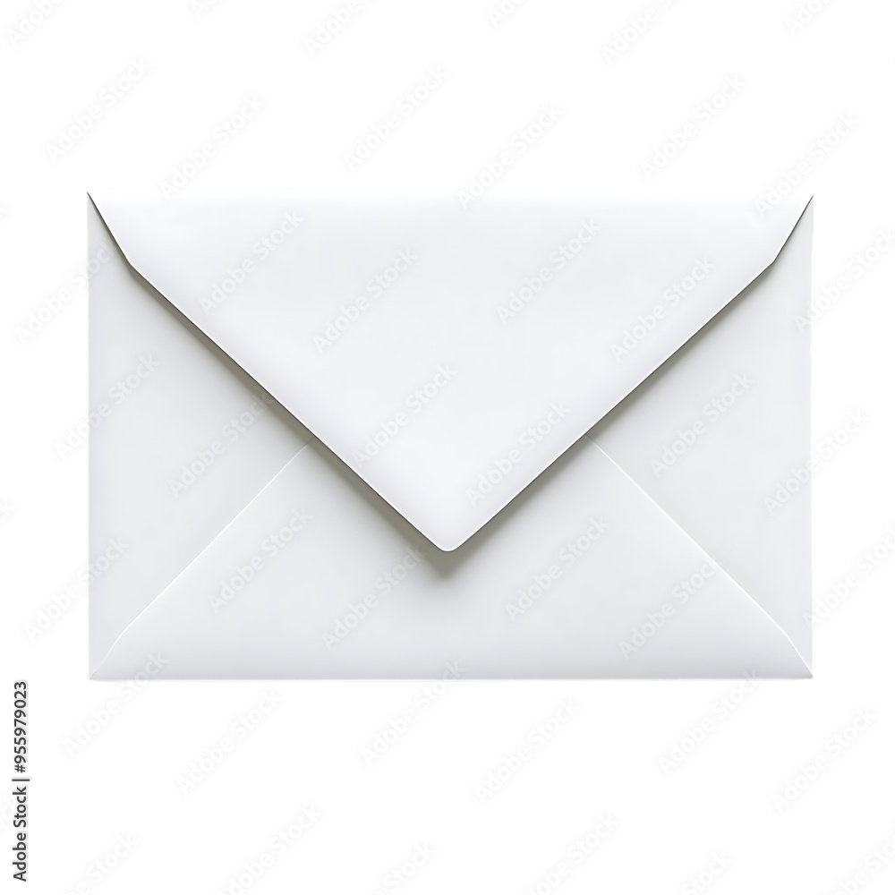Poster white envelope with a transparent background for mockups and designs