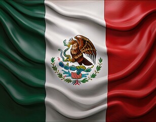 Naklejka premium 3d illustration of fluttering flag of Mexico texture