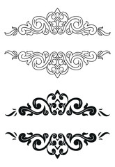 Vintage Ornament Vector black and white 