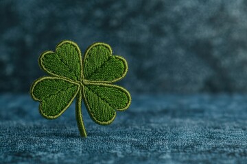 A green four leaf clover embroidered patch badge for st Patrick's day 