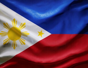3d illustration of fluttering flag of Philippine texture