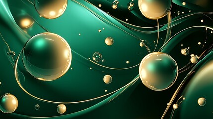 Obraz premium Abstract Green and Gold Background