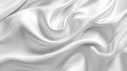 Obraz premium Elegant white satin silk with waves, abstract background.