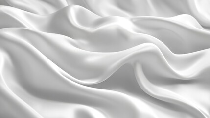Obraz premium Elegant white satin silk with waves, abstract background.