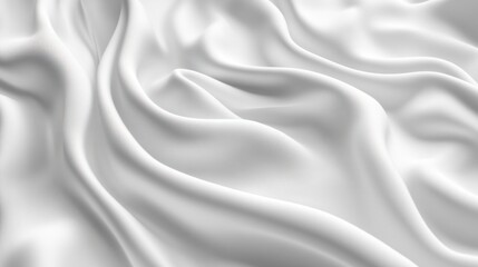 Fototapeta premium Elegant white satin silk with waves, abstract background.