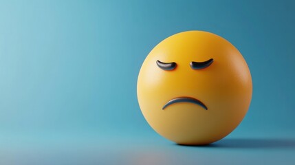 Fototapeta premium 3D illustration of sad and frustrated face