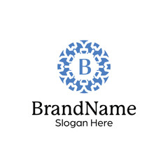 Elegant ornamental floral emblem premium crest template logo