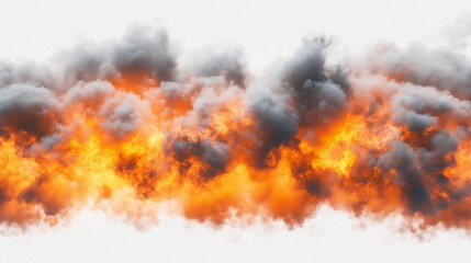 Dramatic Billowing Clouds of Smoke and Fire in the Sky