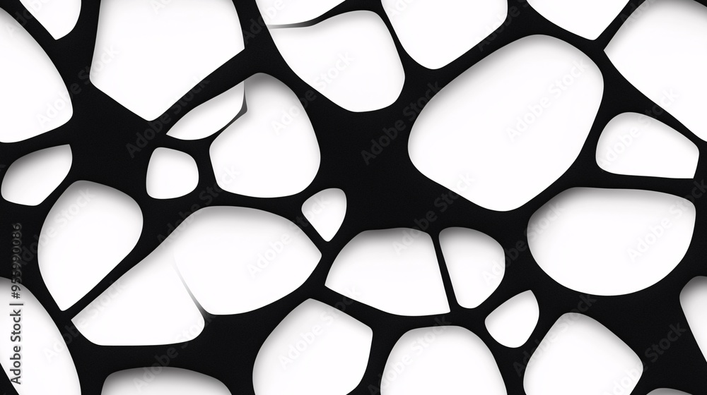 Poster abstract black and white organic pattern: a captivating abstract design featuring a seamless pattern