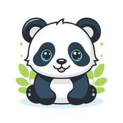 Fototapeta premium Panda Cute Small Cartoon Baby Animal Character 