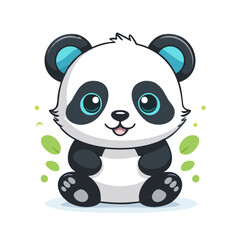 Obraz premium Panda Cute Small Cartoon Baby Animal Character 